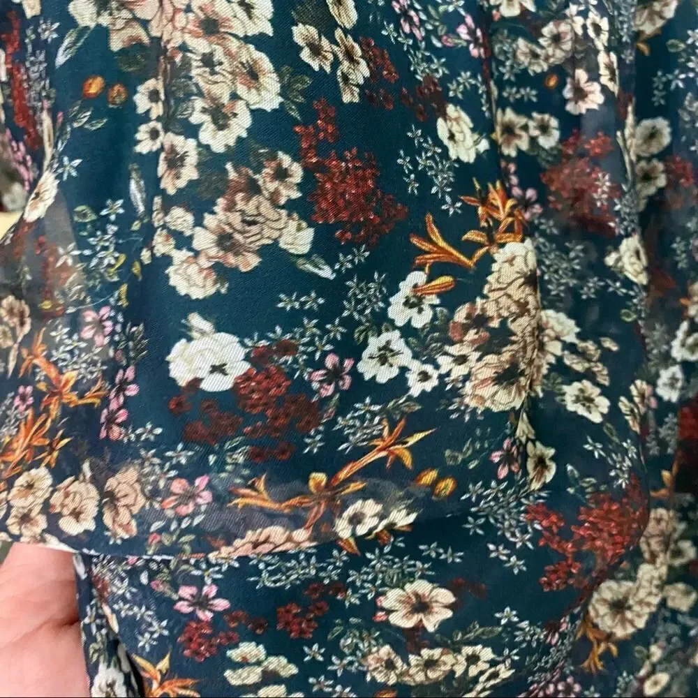 Elena Baldi Silk Floral Hi-Lo Dress Size Small